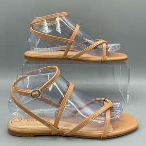 NEW Journee Women’s Serissa Strappy Sandals Tan Size 7.5M